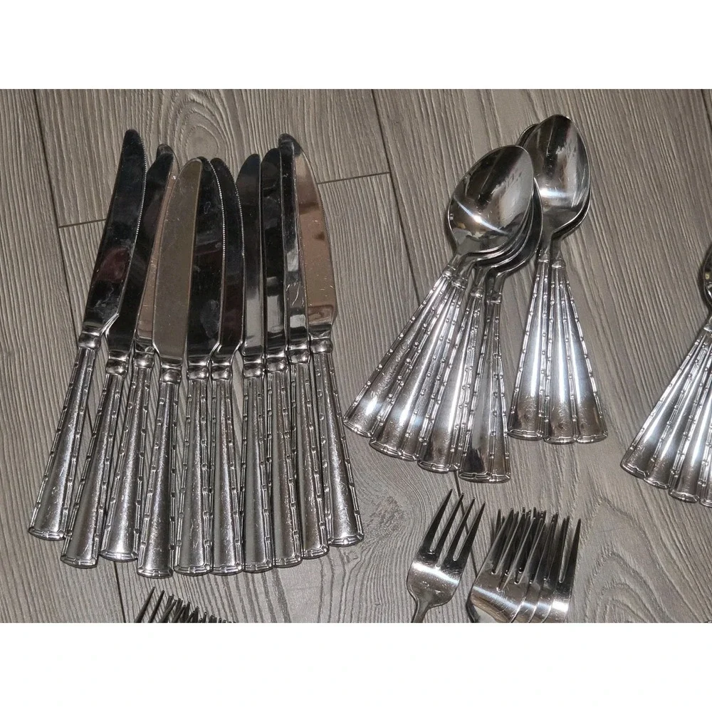 Wallace PORTICO Stainless 18/10 Glossy Flatware Set 49 Pc Lot
